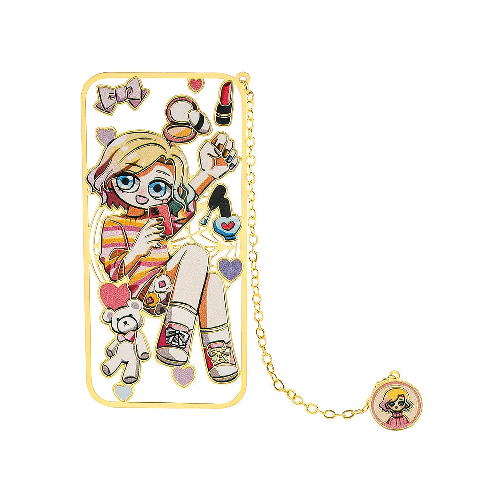 Punk Movie Wednesday Stainless Steel Bookmark Hollow Out Cartoon Halloween Reading Metal Bookmark Stationery Gifts for Men Women