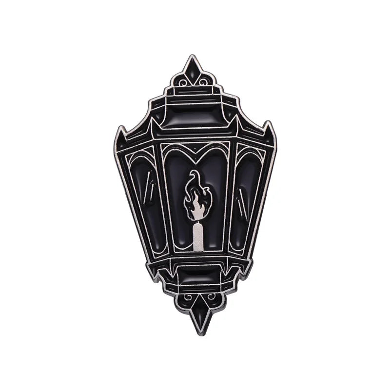 Halloween Horror Skull Enamel Pin Gothic Punk Grave Coffin Tomb Vampire Skeleton Brooches Lapel Badge Jewelry Gifts For Friends