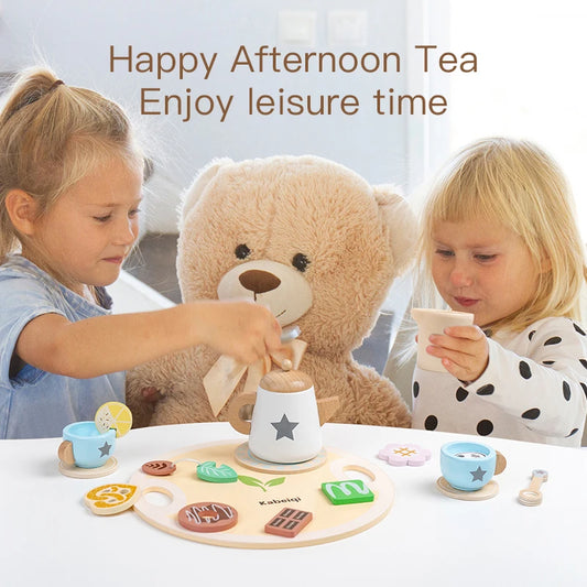 Kids’ Wooden Tea Set for Pretend Play