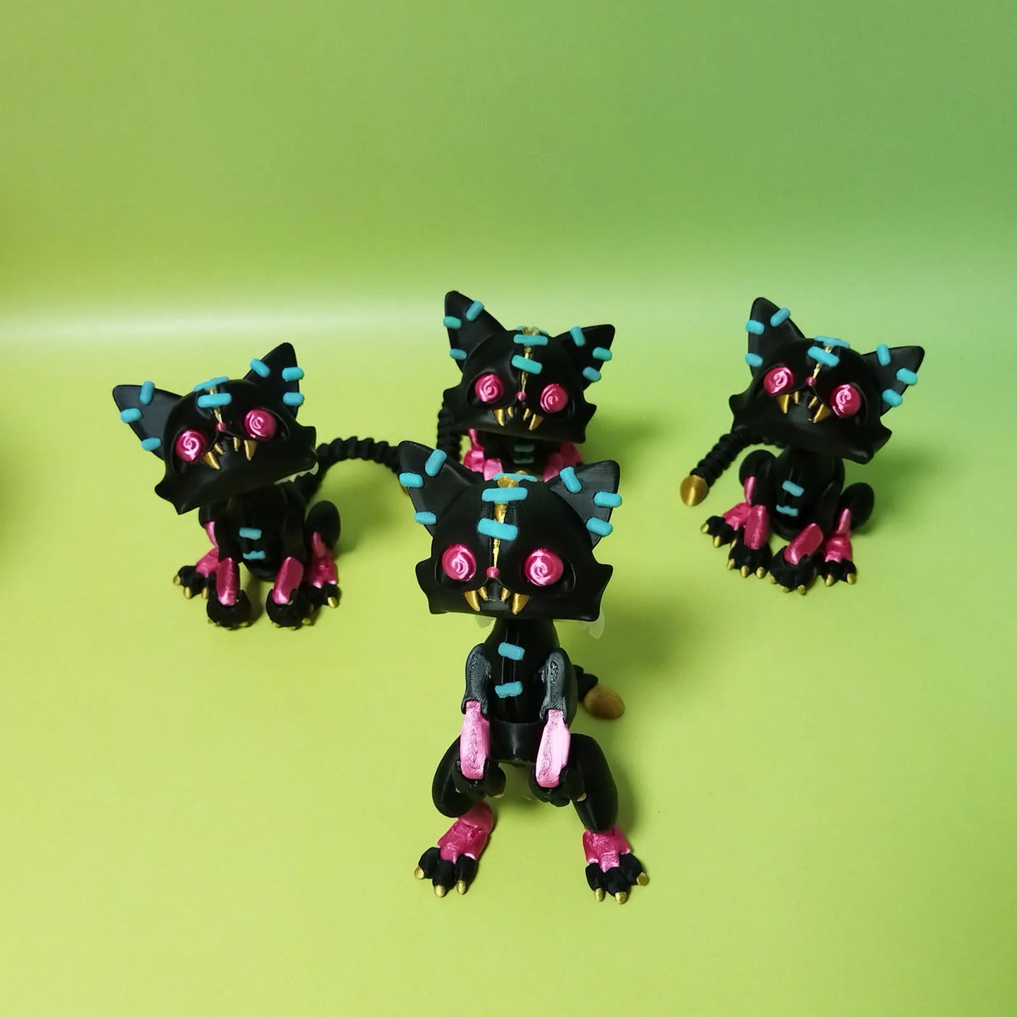 3D Printed Articulated Colorful Black Cat Models Model Figurines Halloween Birthday Gifts  Home Decoration