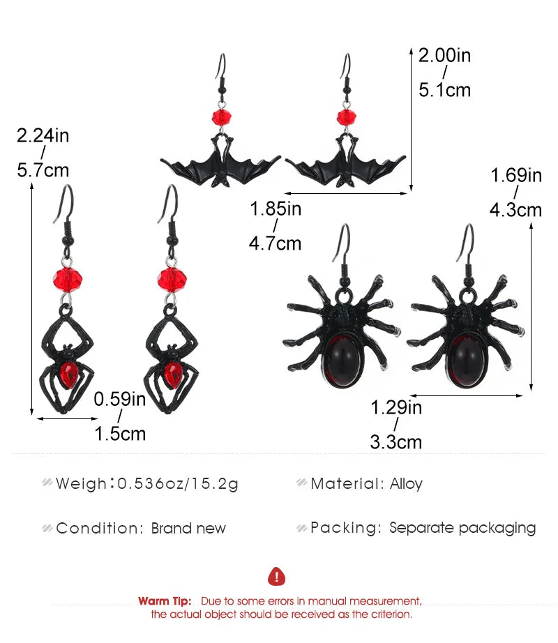 Funny Spider Webs Bats Skeletons Butterflies  Stud Earrings for Women Fashion Jewelry Minimalist Accessories Wholesale Halloween
