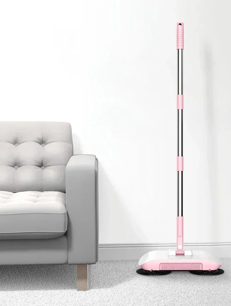 Household Cleaning Essentials - Push Broom and Mop Combo, Walk-Behind Sweeper Household Cleaning Home 2-in-1 Sweeper