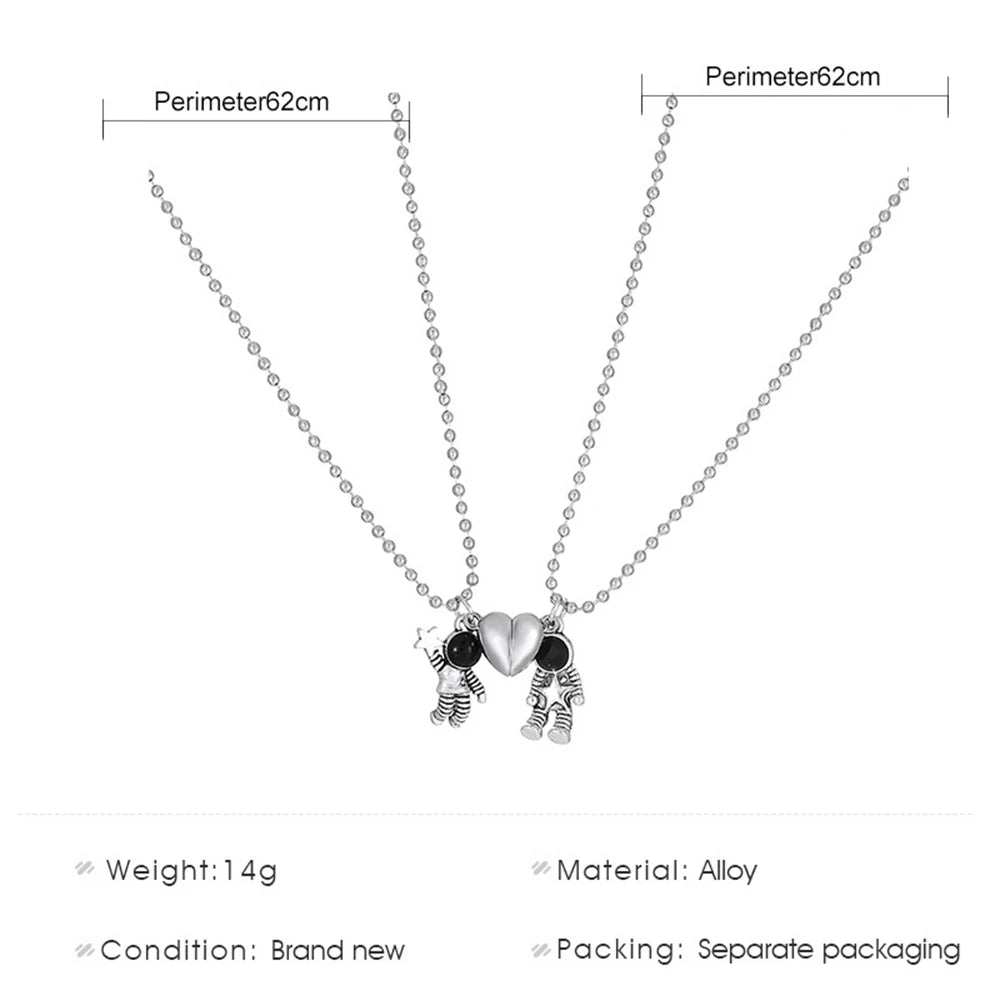 I Love You Best Friends Couple Necklace Jewelry Puzzle BFF Key Lock Tai Chi Heart Pendants Necklaces For Women Men Gift Collier