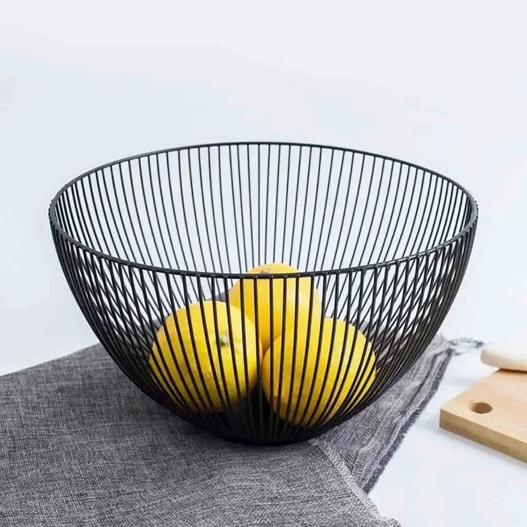 Household Tools Storage Basket Black Table Decor Metal Candy Dish Kitchen Fruit Bowl Food Baskets Iron Vegetable Home Holder