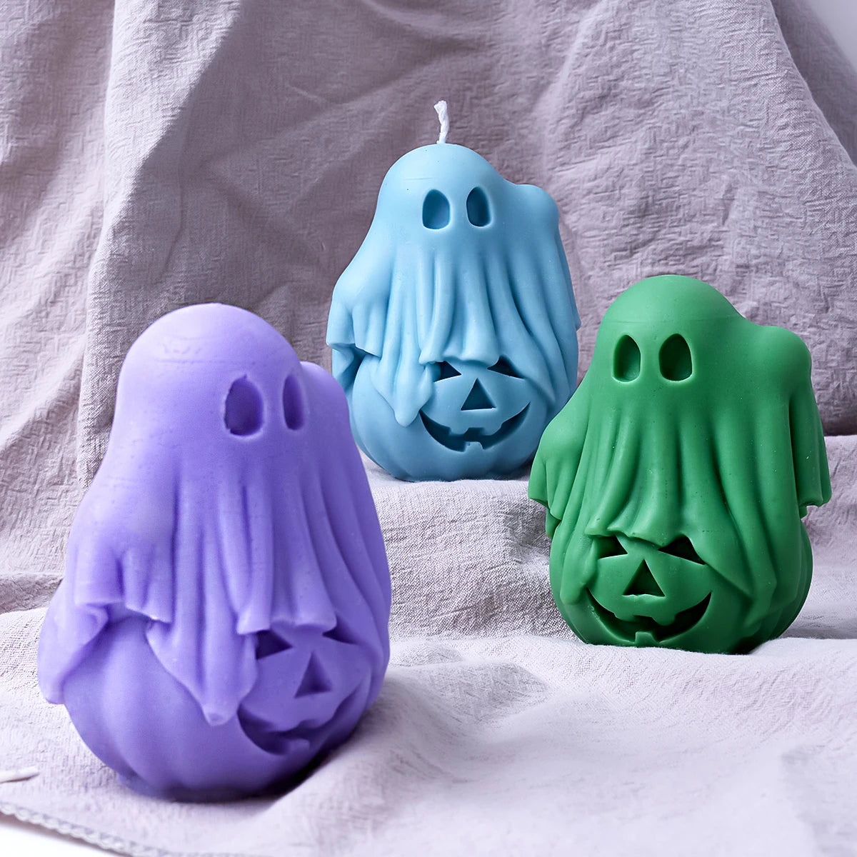 Halloween Ghost Silicone Candle Mold DIY Multi Style Ghost Festival Party Scented Candles Soap Molds Plaster Resin Baking Mould
