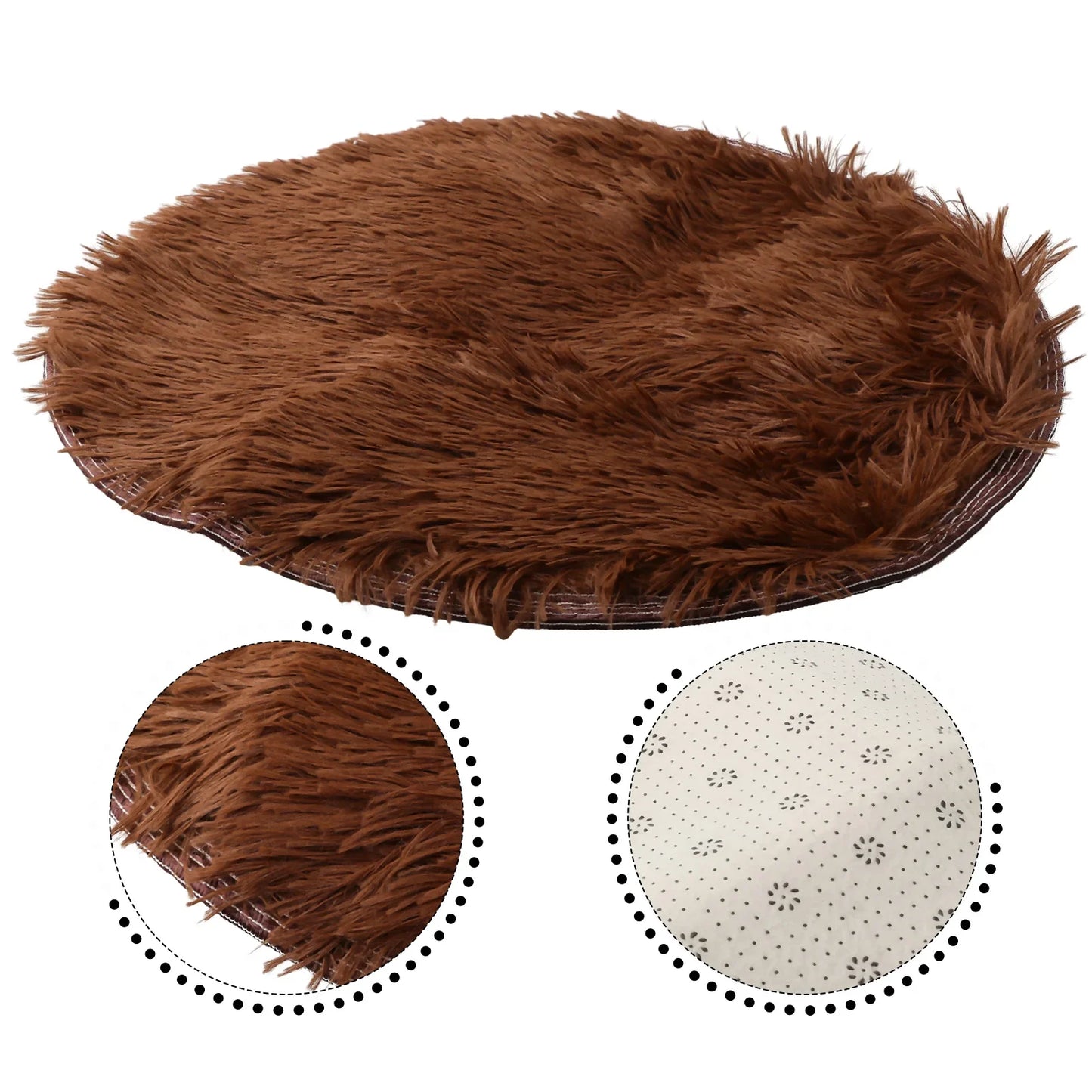40/60/80cm Anti-Slip Round Rugs Large Shaggy Rug Super Soft Mat Living Room Bedroom Carpet Home Furnishings