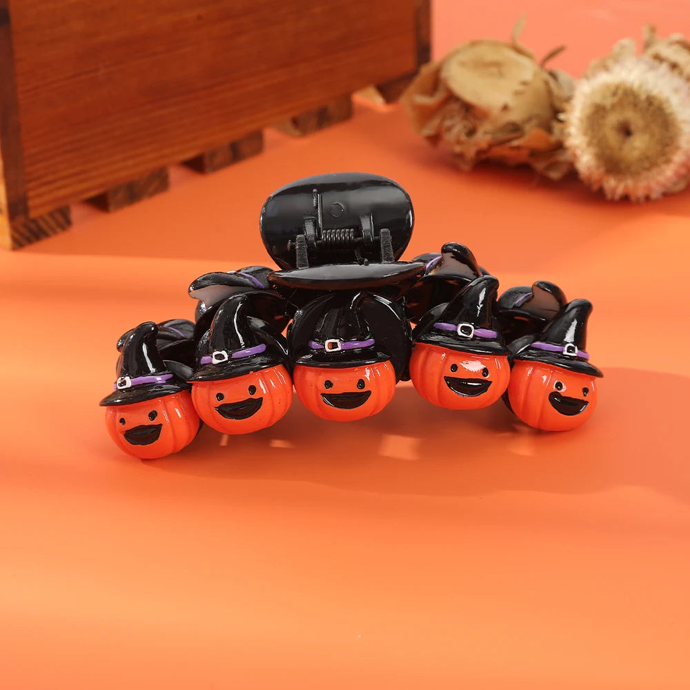 Halloween Fashion Hair Claw Pumpkin Cute Ponytail Hairpin Hair Clips For Girls Festival Hair Accessories Headwear Crabs Clip