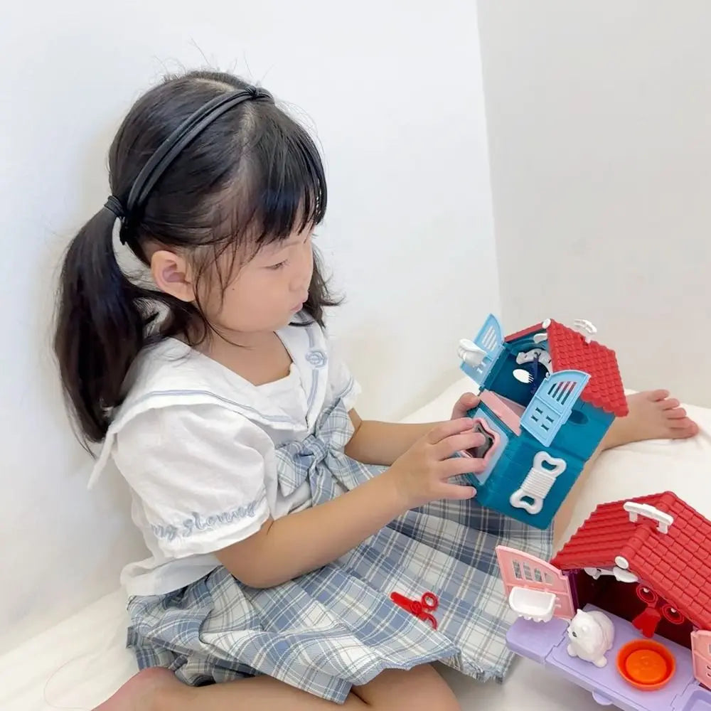 Children's Toys Puppy Cat Scene Playing Toys Merchant Supermarket Play House Toy Mini Interactive Pretend Toys Easter Day Gift