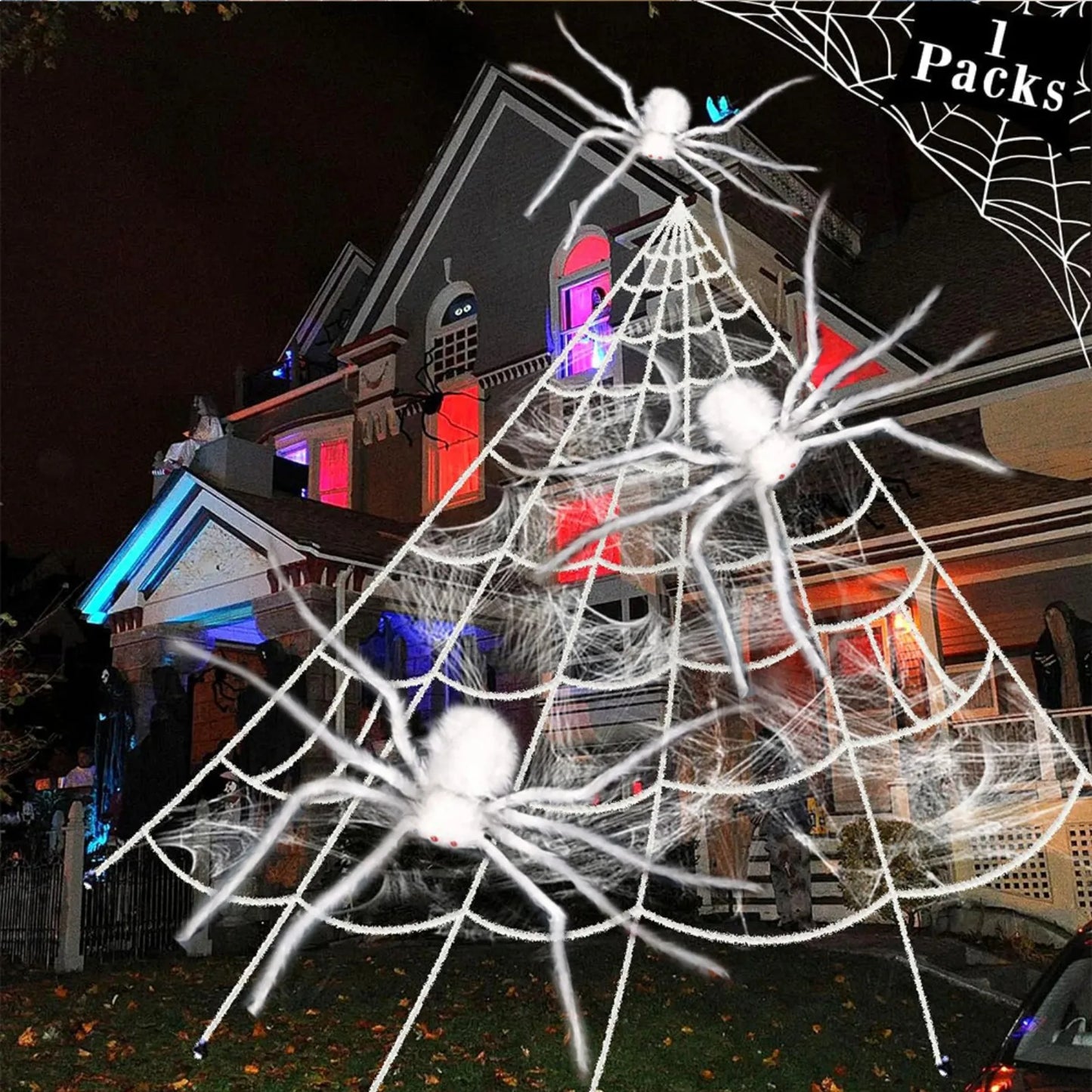 Big Plush Spider Scary Halloween Decoration Party Props Outdoor Giant Spider Decoration Outdoor Haunted House Halloween Props