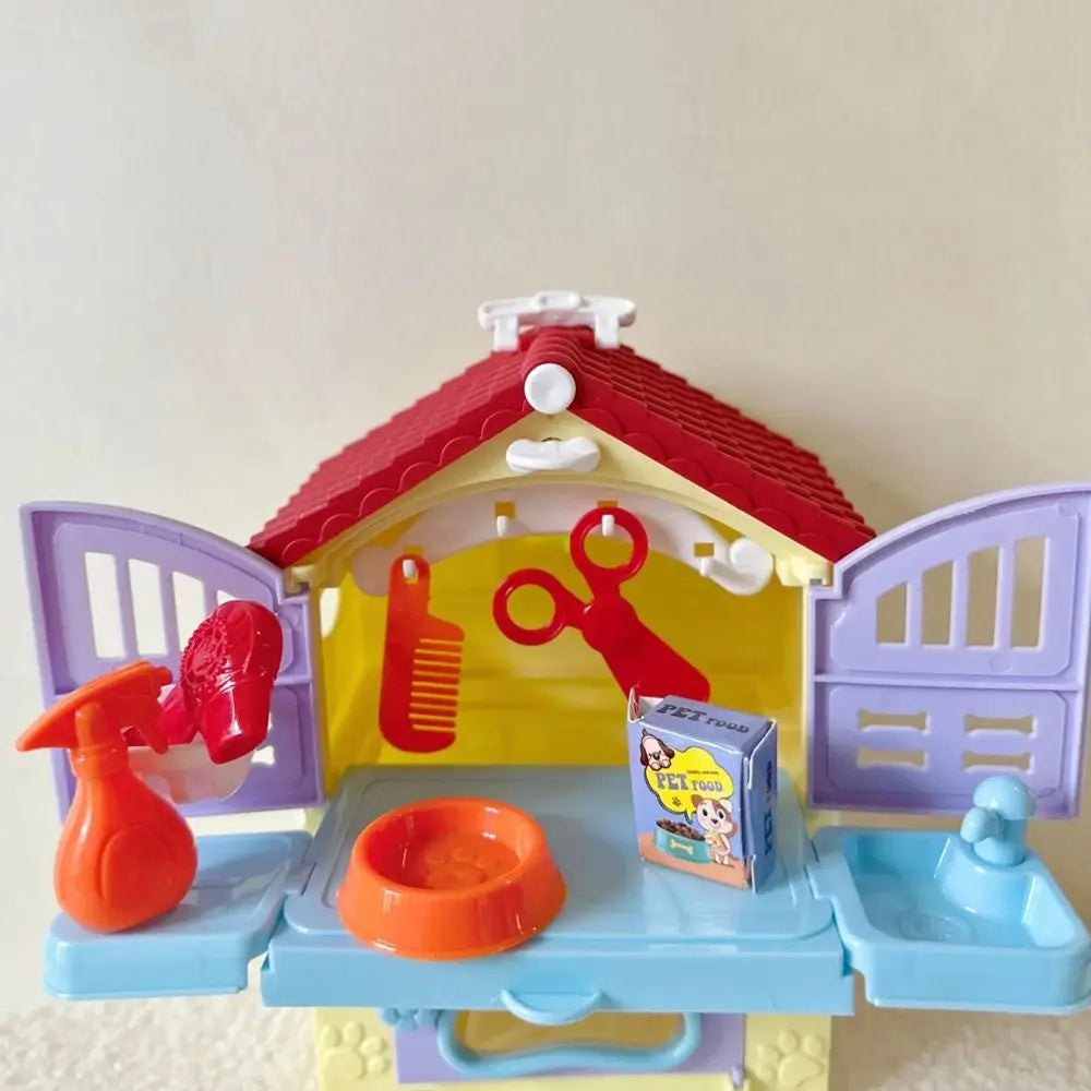 Children's Toys Puppy Cat Scene Playing Toys Merchant Supermarket Play House Toy Mini Interactive Pretend Toys Easter Day Gift