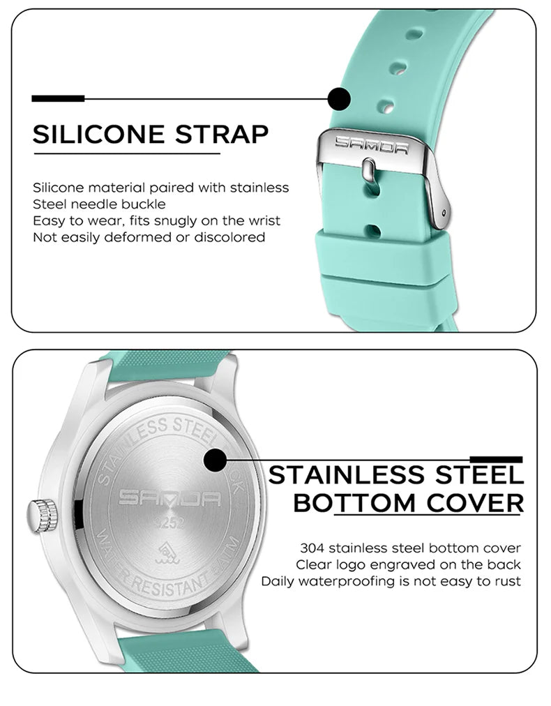 Fashion women's watches, simple casual Soft silicone strap lady watches waterproof, nurse watches for woman, ladies wristwatch