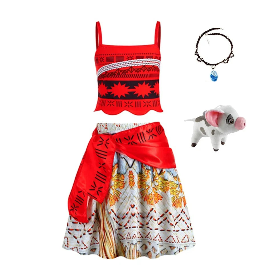 Princess Dress Girl Moana Costume Kids Beach Birthday Party Girls Halloween Outfits