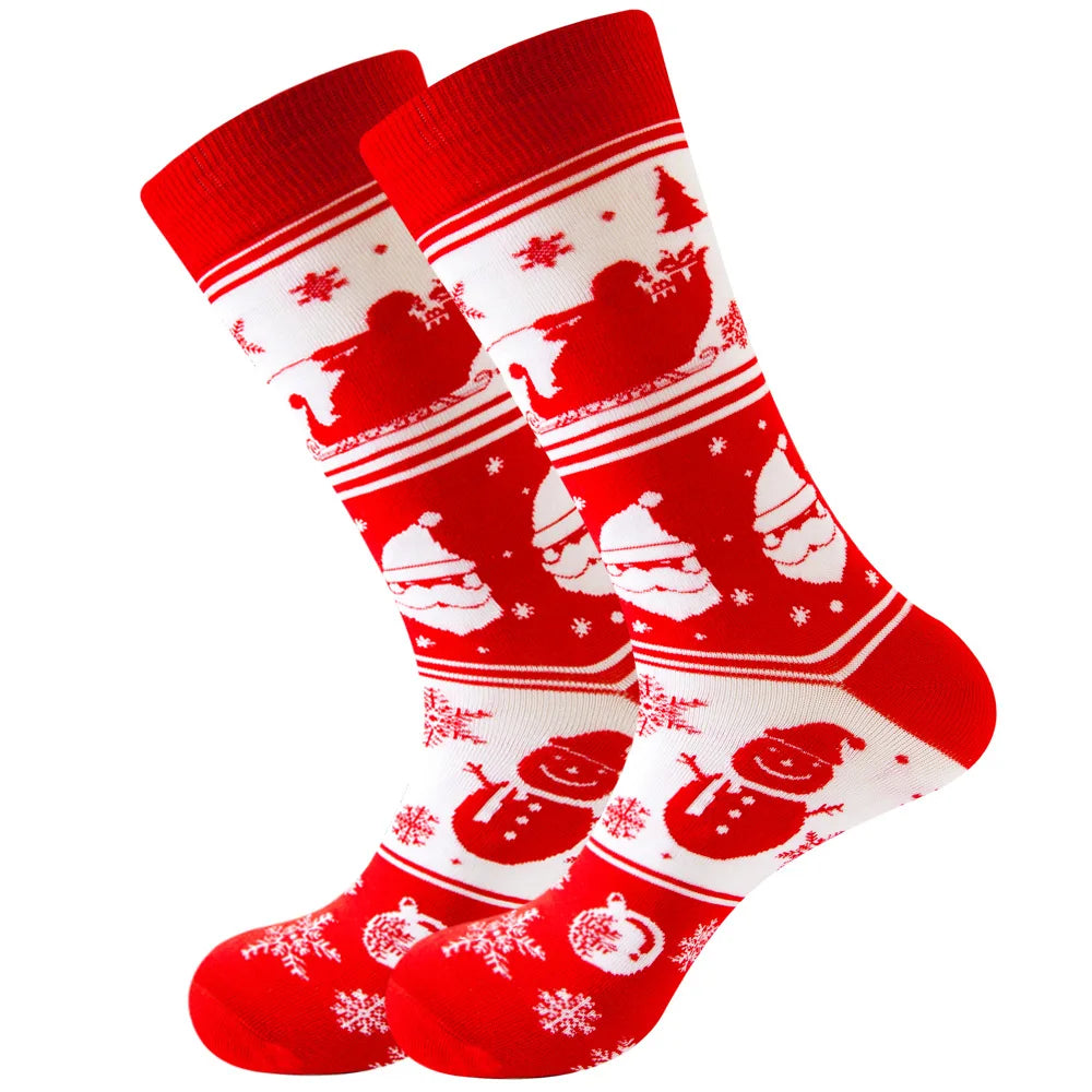 Men Women Socks Lover Christmas Halloween Celebrate Santa Elk Gift Party Biscuits Snow Happy Funny Tide Cotton Socks EU38-46