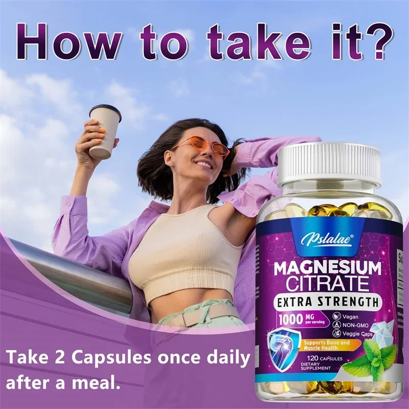 Magnesium Citrate - Supports Digestive Health, Muscle, Nerve, Bone and Heart Health