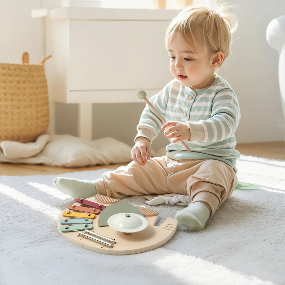 Baby Wooden Instruments Toys Educational Children's Musical Toys Elephant Xylophone Toys Newborn Birthday Gifts Music Table Toys