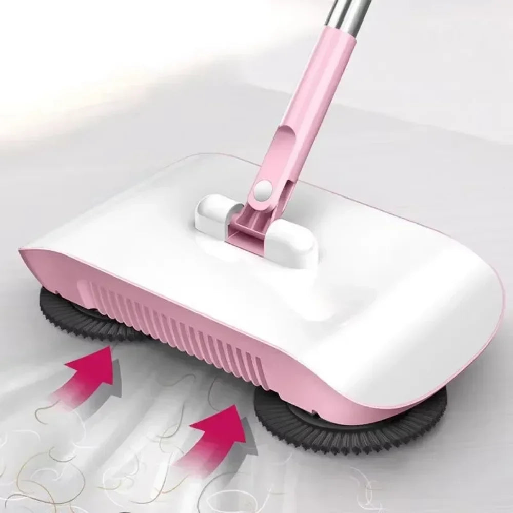 Household Cleaning Essentials - Push Broom and Mop Combo, Walk-Behind Sweeper Household Cleaning Home 2-in-1 Sweeper