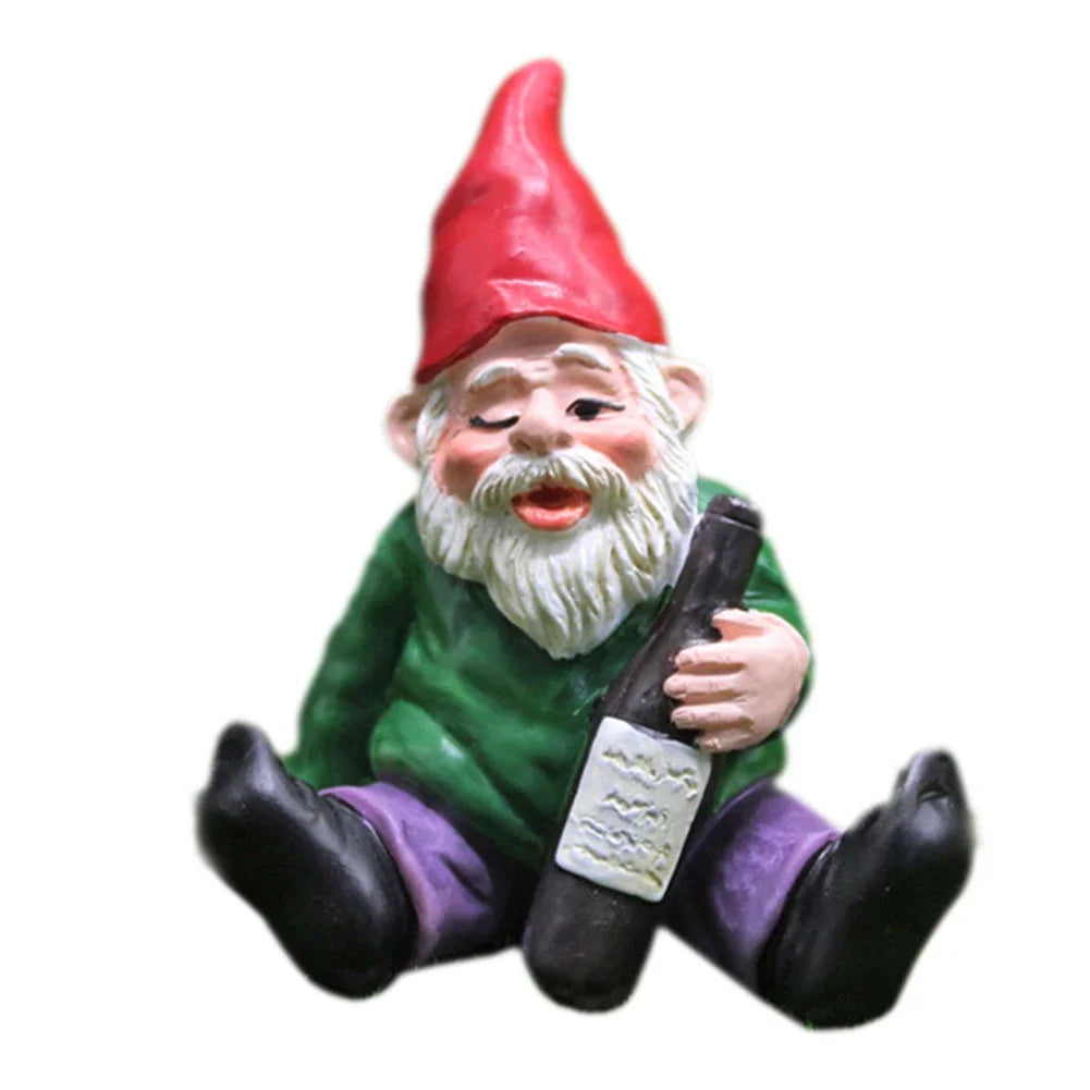 1pc Fairy Garden Drunk Gnomes Miniature Ornaments Set Mini Dwarf