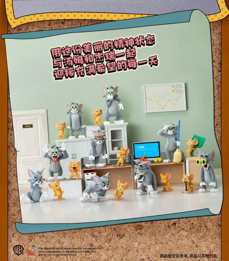 Original 52toys Tom - Jerry Mental State Tasting Blind Box Handmade Desktop Ornament Scene Building Props Toys Gifts Mystery Box