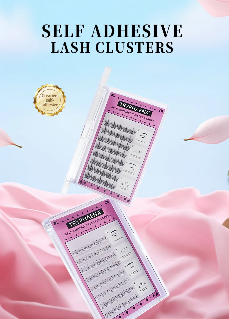Lash Clusters Set No Glue Needed Self Adhesive Eyelashes Korean Makeup Natural Look Wispy Individual Eyelashes New Manga Lashes