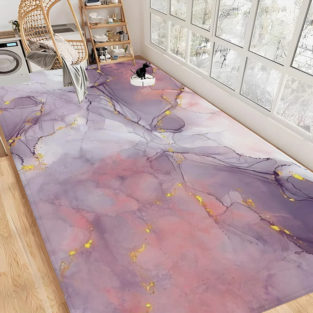 Marbling Floor Mat INS Style Soft Bedroom Floor House Laundry Room Mat Anti-skid Bedside Area Rugs