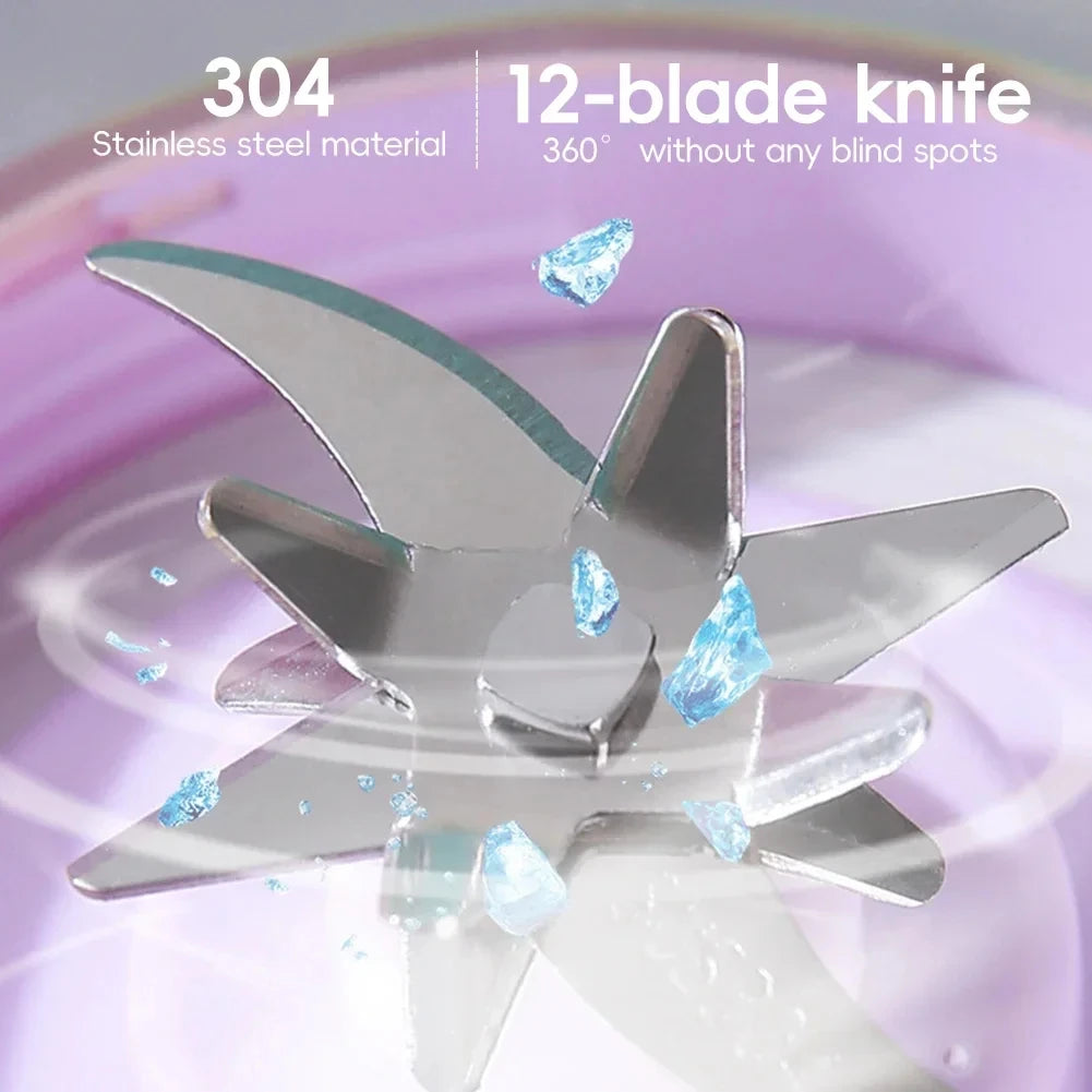 Stainless Steel Electric Blenders 700ml Juice Maker Blender 12 Leaves Strong BPA-free Smoothies/Ice Fruits/Nuts Blender Bottle