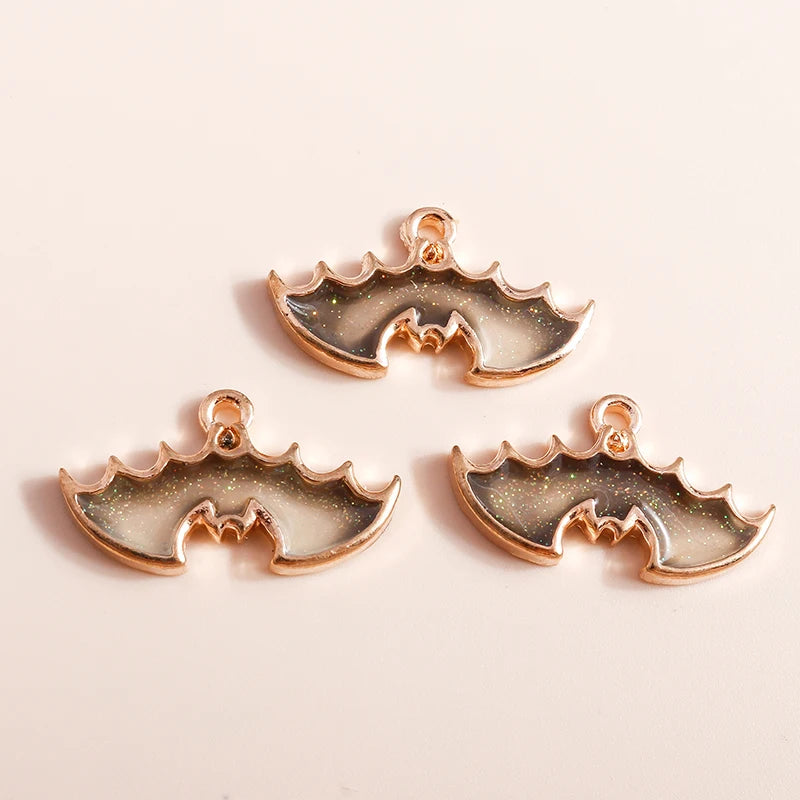 10pcs Enamel Halloween Skull Skeleton Charms Penants for Necklace Earrings DIY Bracelet Handmade Jewelry Accessories Findings