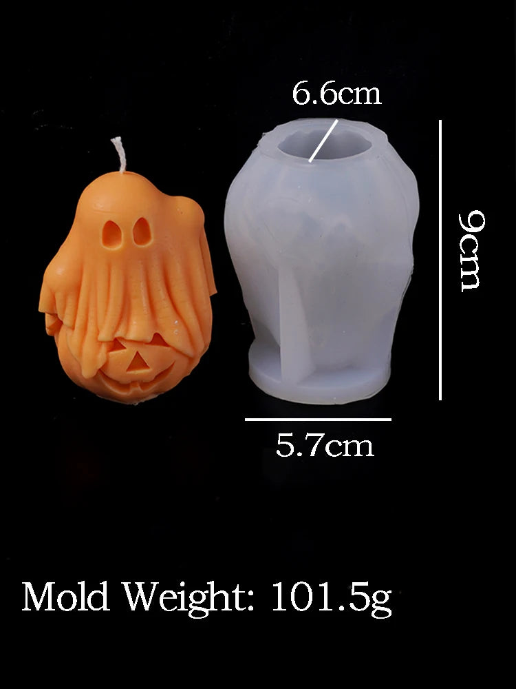 Halloween Ghost Silicone Candle Mold DIY Multi Style Ghost Festival Party Scented Candles Soap Molds Plaster Resin Baking Mould