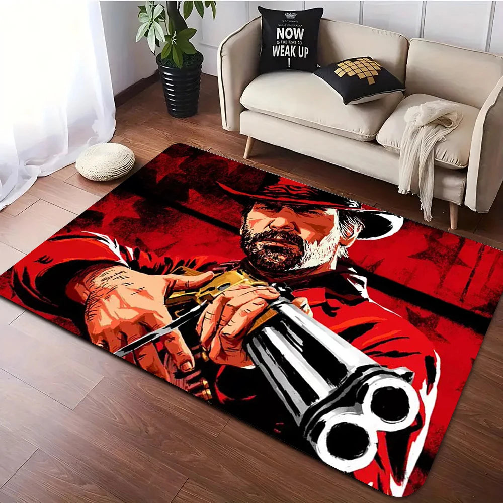 Red Dead Redemption Print Rugs Anti-slip Area Rug for Living Room Carpet Bedroom Sofa Doormat Floor Carpet Decor Mat