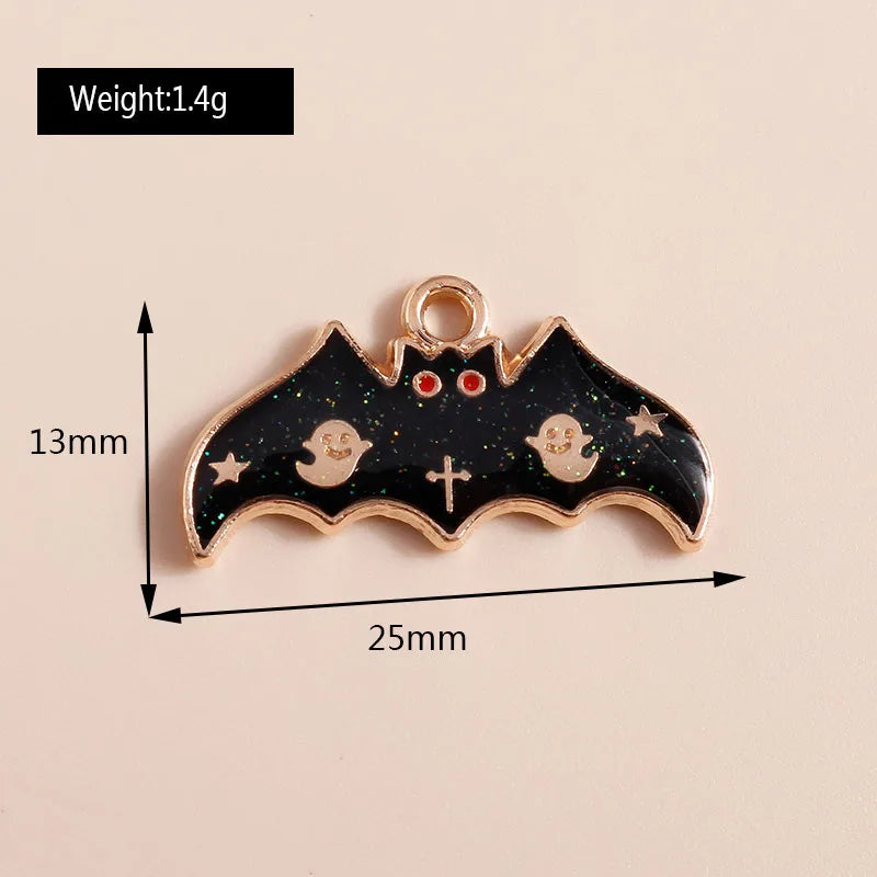 10pcs Enamel Halloween Skull Skeleton Charms Penants for Necklace Earrings DIY Bracelet Handmade Jewelry Accessories Findings