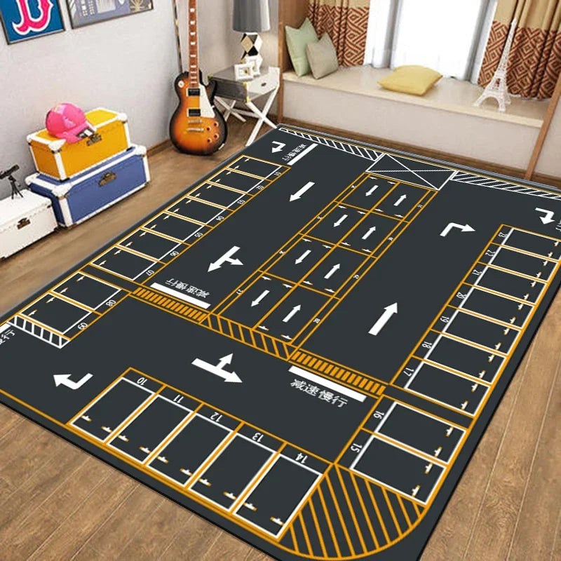 Rug Warm  Non-slip Children's  Living Room Bedroom Mat Game Map Printed  Baby Play