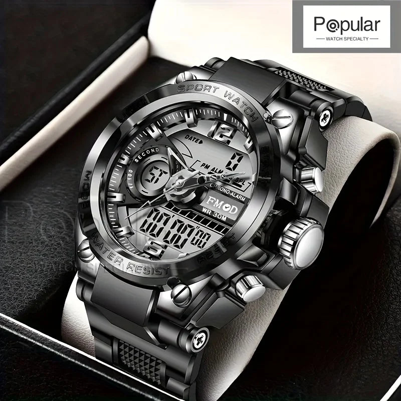Digital  Men Steel Military Wristwatch LED Quartz ClockSport Watch Male Big Watches Men Relogios Masculino