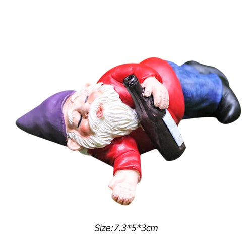 1pc Fairy Garden Drunk Gnomes Miniature Ornaments Set Mini Dwarf