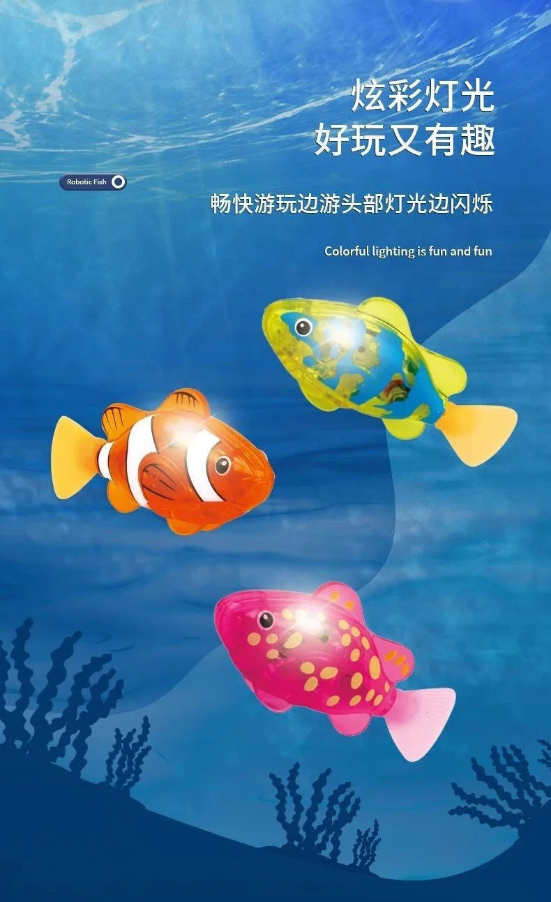 Children's Electronic Toys Can Swim In Water With Colorful Fish And Nostalgic Flip Imitation Mobile Phone Girl Gift