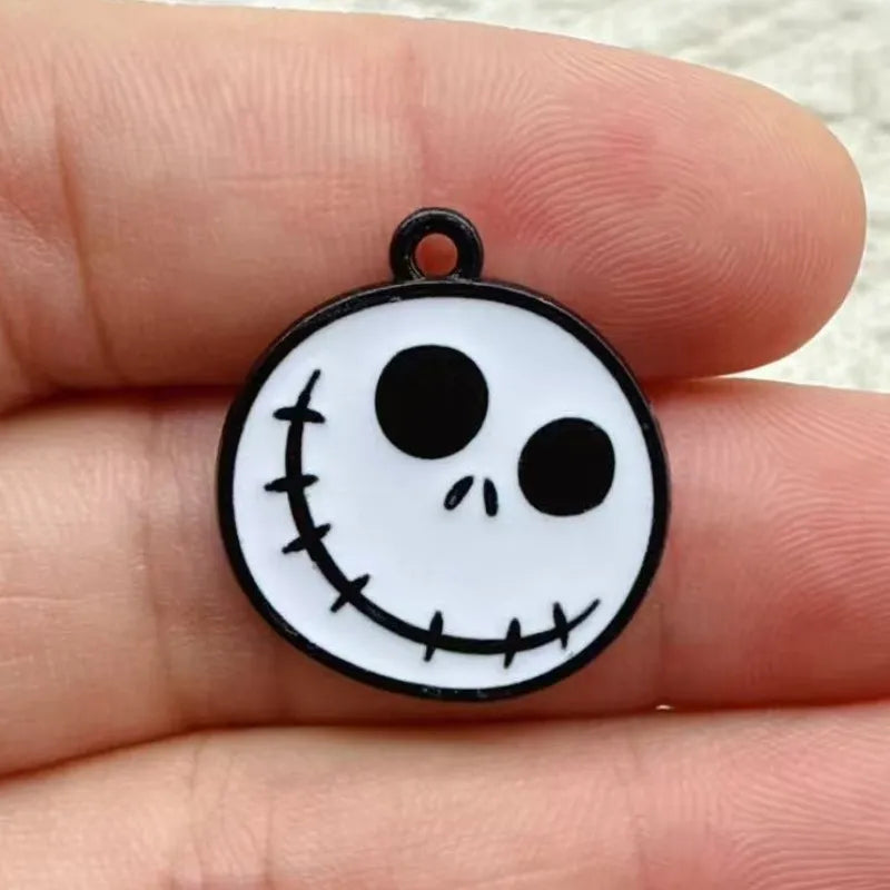 10pcs Halloween Charm Jewelry Accessories Enamel Necklace Earring Pendant Diy Making Supplies Alloy Metal Black Plated