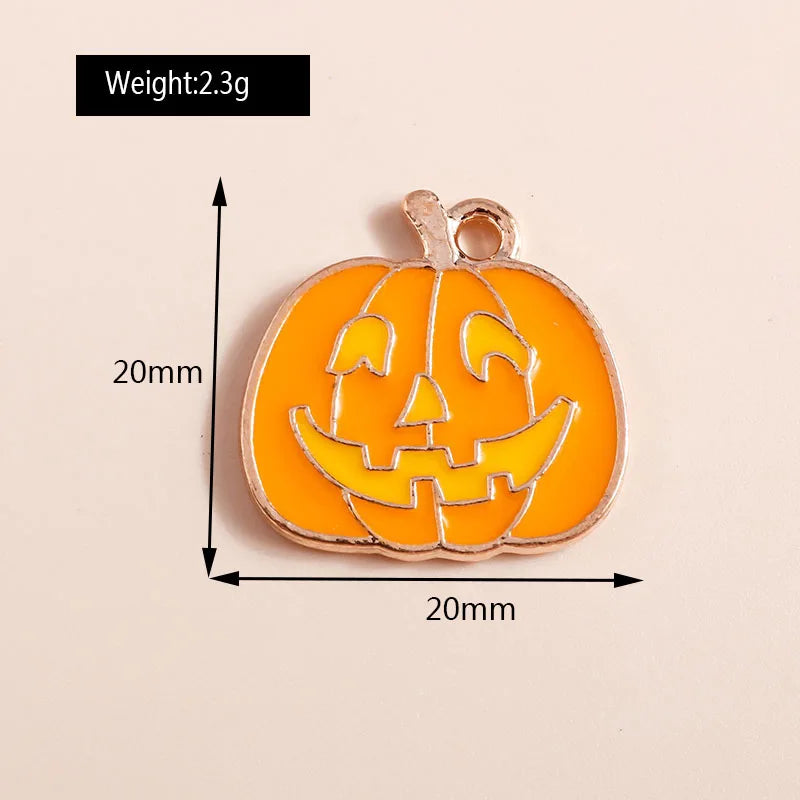 10pcs Enamel Halloween Skull Skeleton Charms Penants for Necklace Earrings DIY Bracelet Handmade Jewelry Accessories Findings