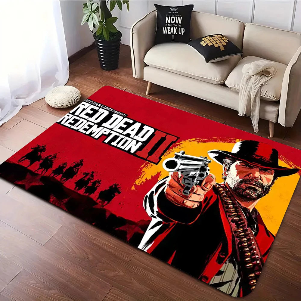 Red Dead Redemption Print Rugs Anti-slip Area Rug for Living Room Carpet Bedroom Sofa Doormat Floor Carpet Decor Mat