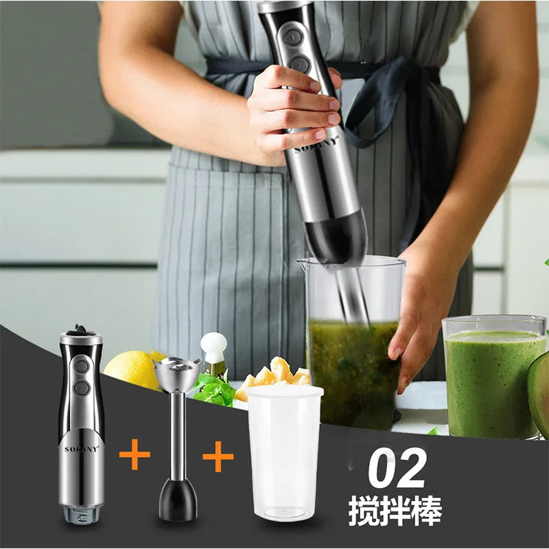 Hand Blender 8-in-1, Multi-function Electric Blender and Milk Frother for Shakes, Purees and Smoothies