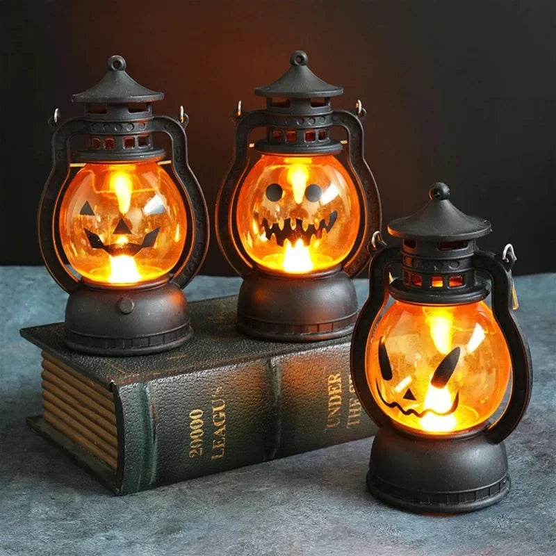 1-10PCS Halloween Pumpkin Ghost Face Lamp Skull Light LED Decoration for Party Bar Haunted House Holiday Atmosphere Prop