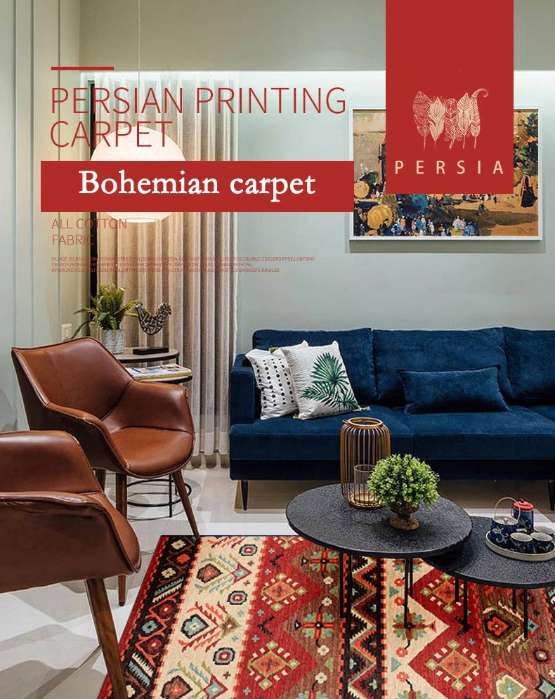 Bohemia Living room rugs Ethnic Style Bedroom Rug Large Area Rugs Non-slip Porch Mat Decoration home coffee tables floor mats
