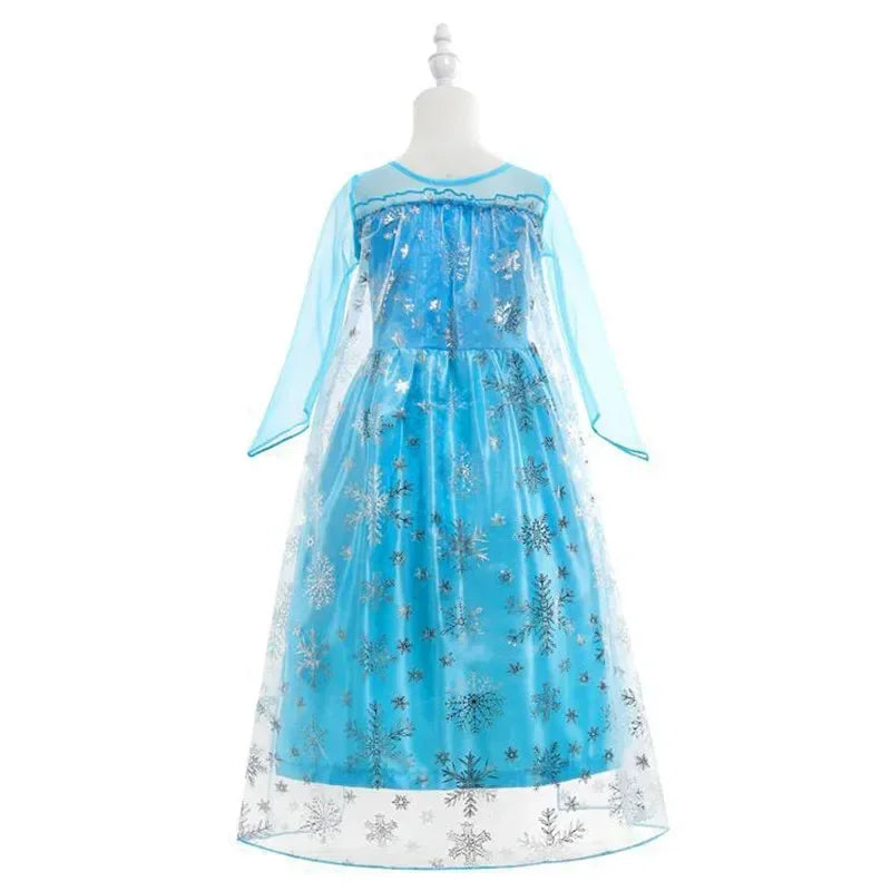 Elsa Dress for Girls Birthday Role Snow Queen Elsa Princess Dresses Kids Halloween Carnival Easter Party Dress Up Girls Costume