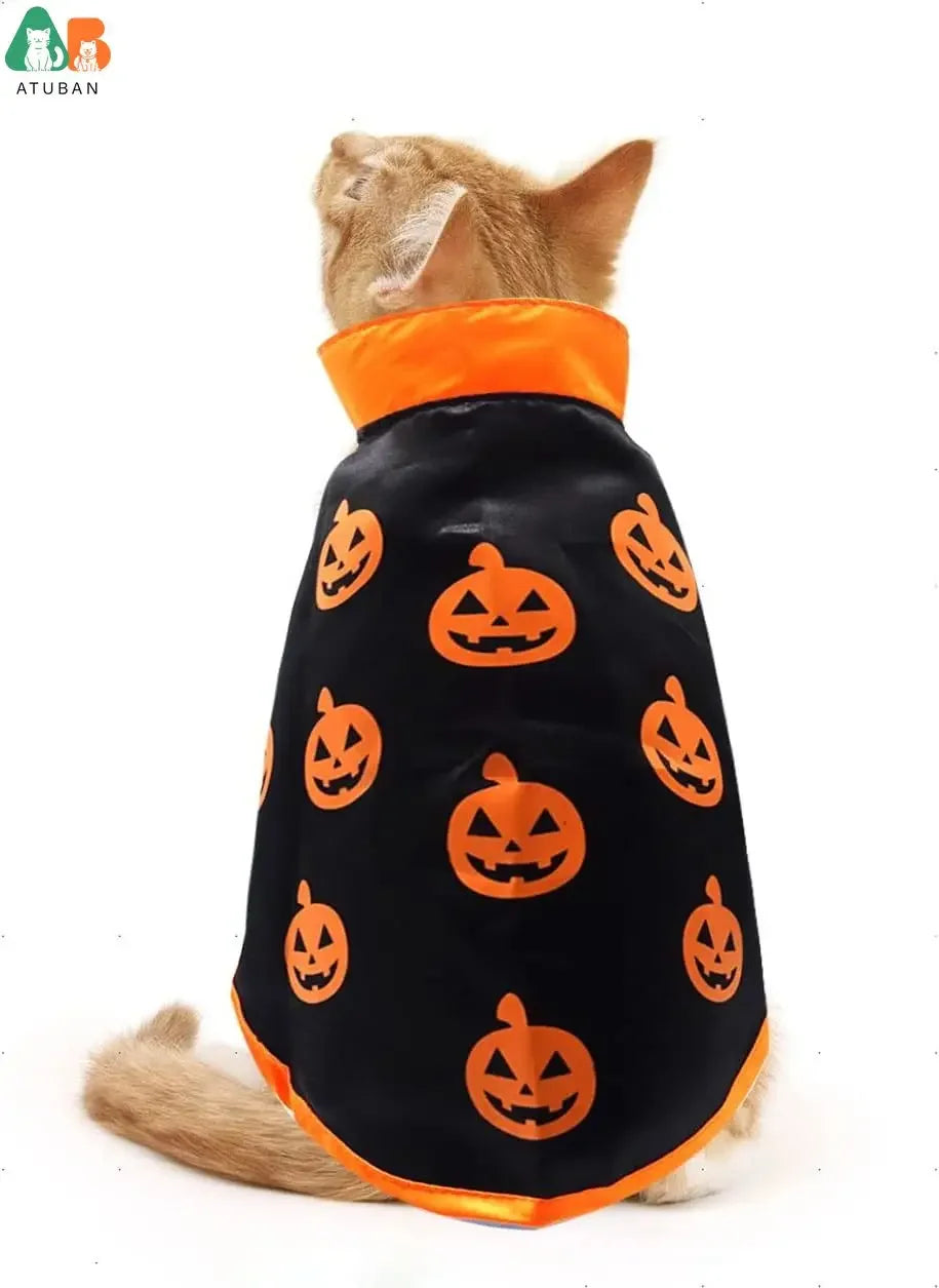 Halloween Cat Vampire Cloak Costume Halloween Adjustable Pet Cape Costume Clothes,Pet Accessories Costume Outfit Decor Cowl