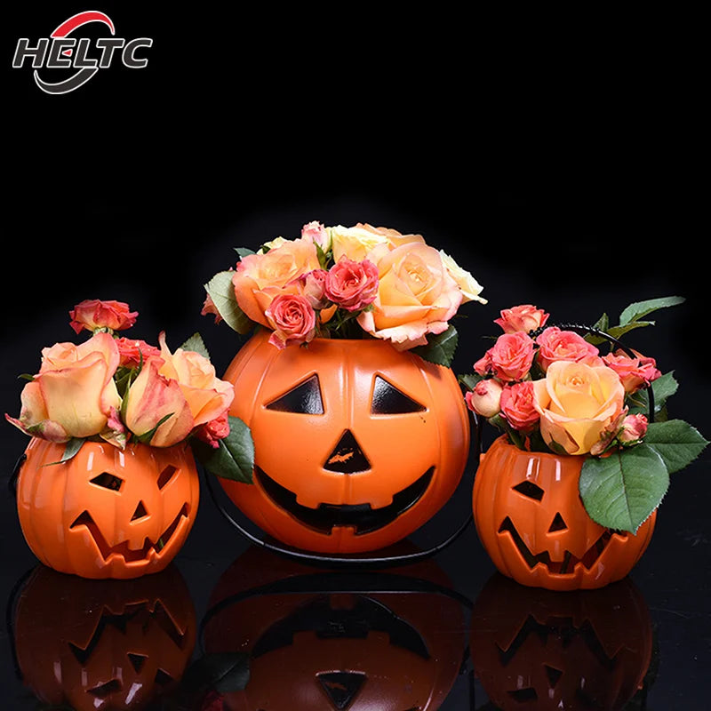 1pcs Pumpkin Bucket Halloween Candy Trick Or Treat Buckets Holder Pail Mini Basket Halloween Gift Home Decoration Props