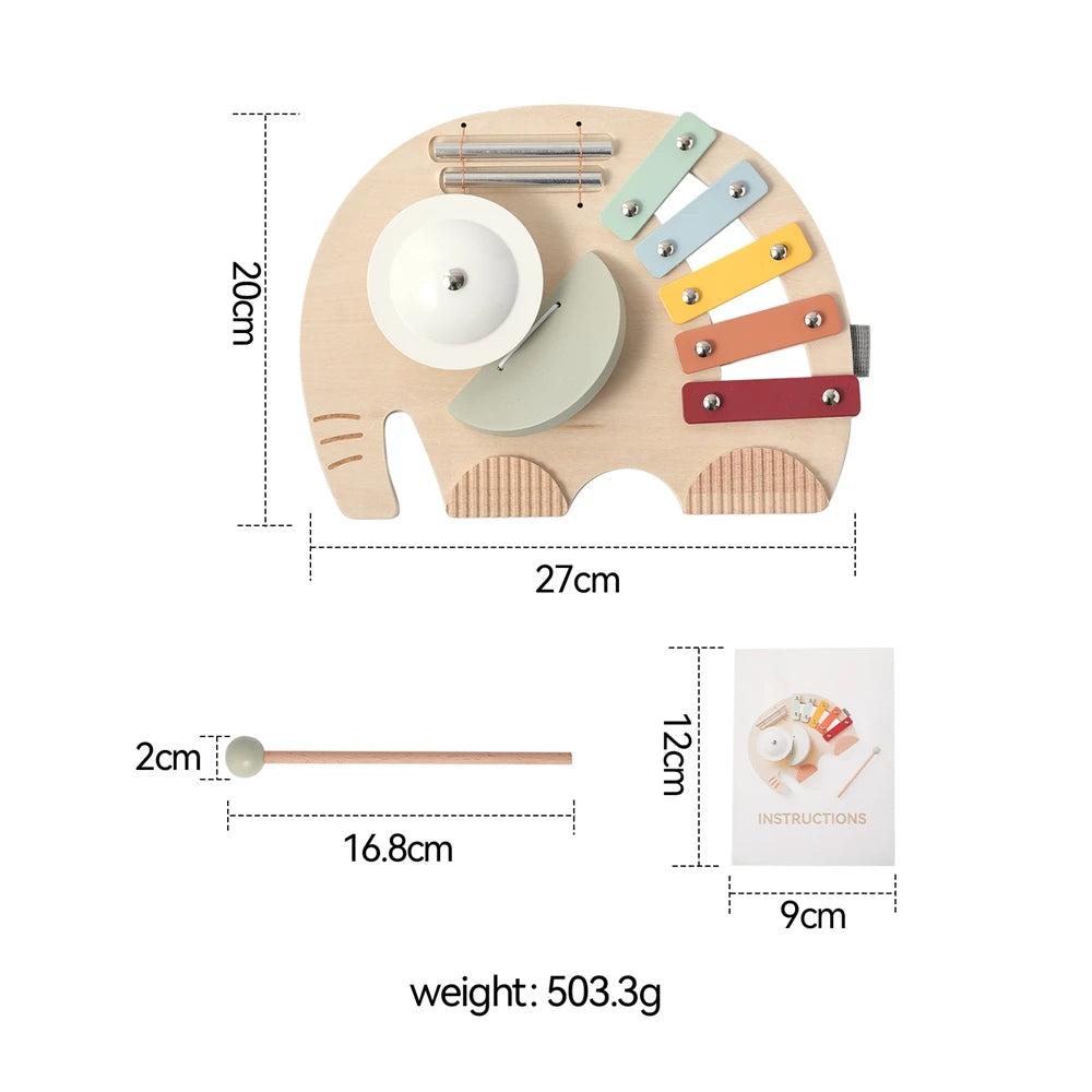 Baby Wooden Instruments Toys Educational Children's Musical Toys Elephant Xylophone Toys Newborn Birthday Gifts Music Table Toys