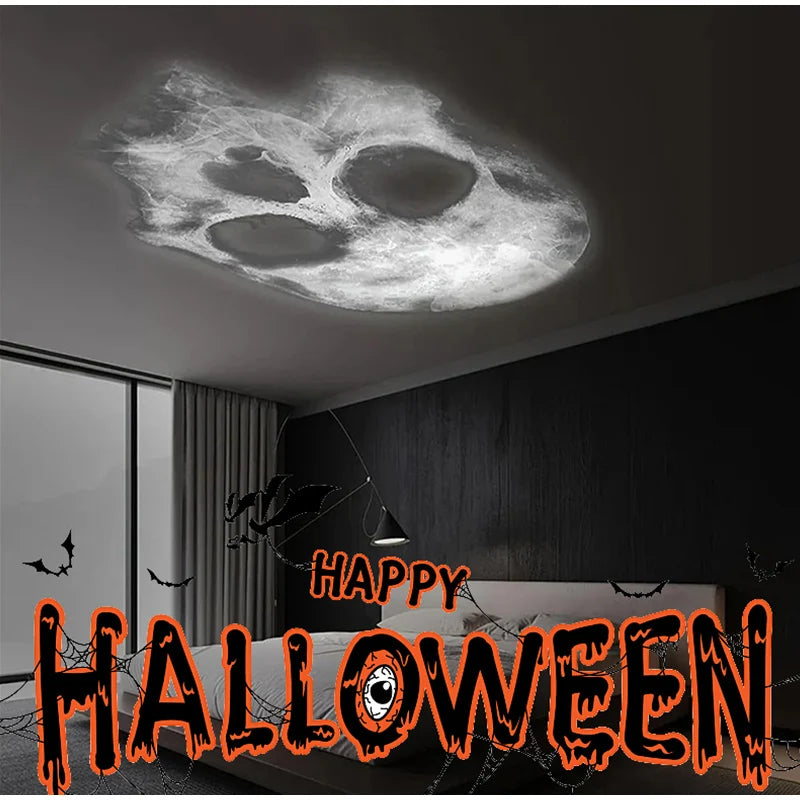 Halloween Decorations 360° Rotatable Skull Led Night Light With Interchangeable Projection Pattern Usb Powered Halloween Product