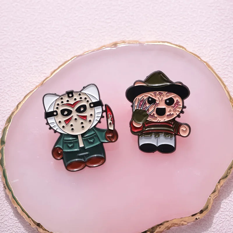 Halloween Horror Skull Enamel Pin Gothic Punk Grave Coffin Tomb Vampire Skeleton Brooches Lapel Badge Jewelry Gifts For Friends