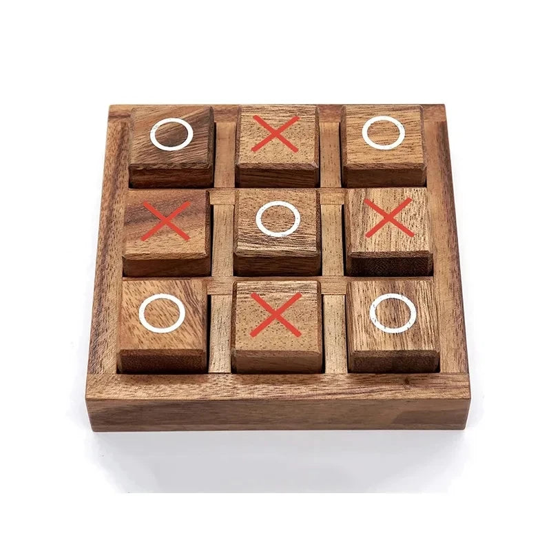 Wooden Tic Tac Toe Board Game XO Chess IQ Logic Toys Parent Child Interaction Party Spiele Juegos De Mesas Para Toda La Familia