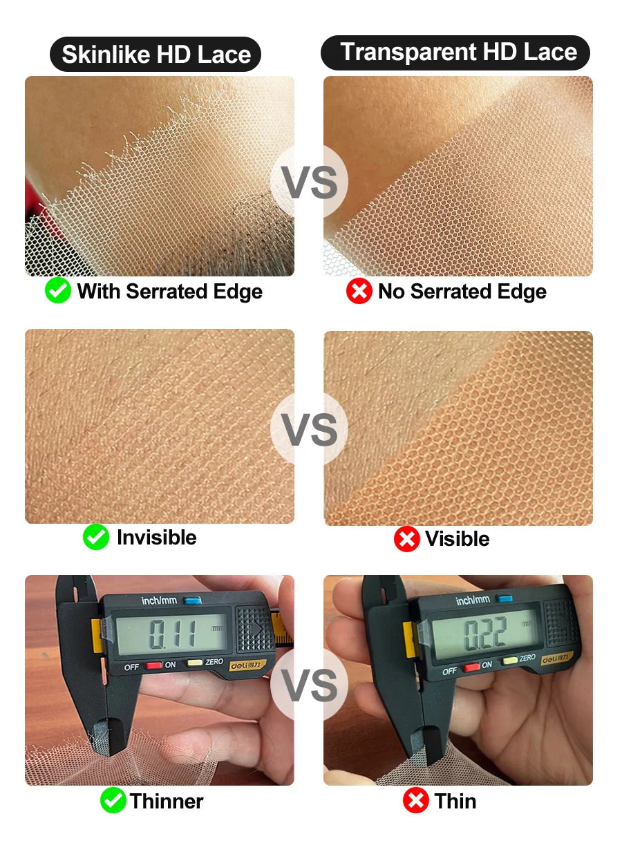 Real HD Lace Frontal Only Full 13x6 13x4 Invisible Melt Skins Lace 5x5 6x6 7x7 HD Lace Closure Human Hair Body Wave & Straight