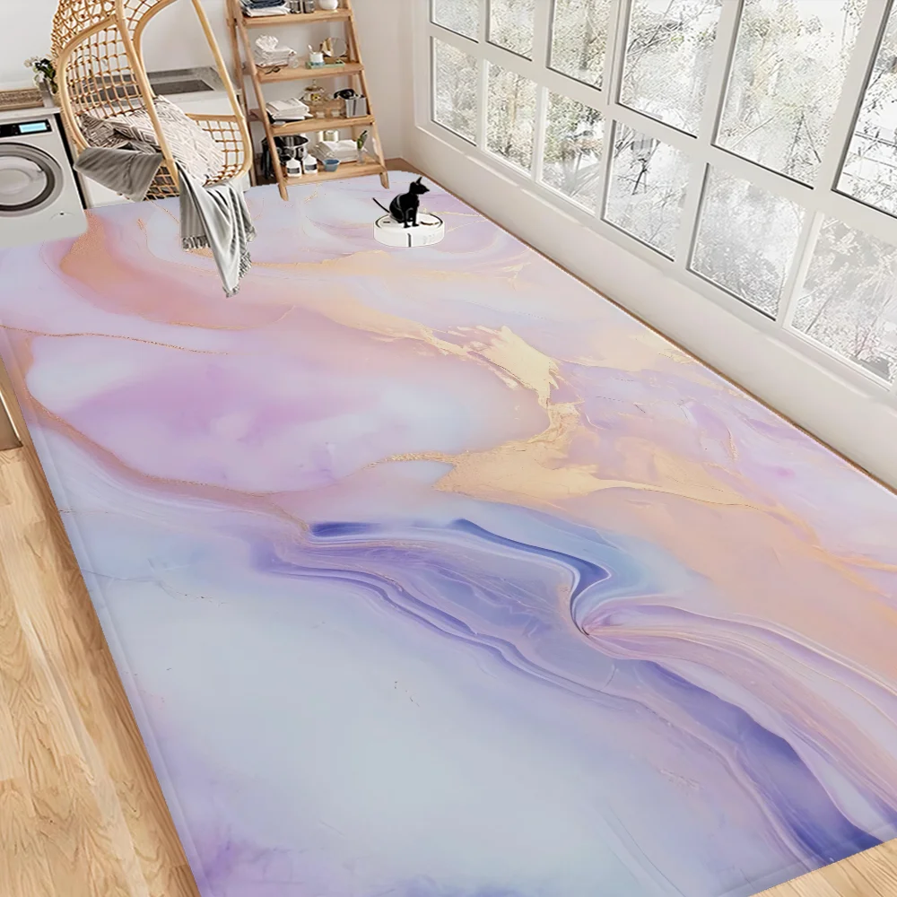 Marbling Floor Mat INS Style Soft Bedroom Floor House Laundry Room Mat Anti-skid Bedside Area Rugs