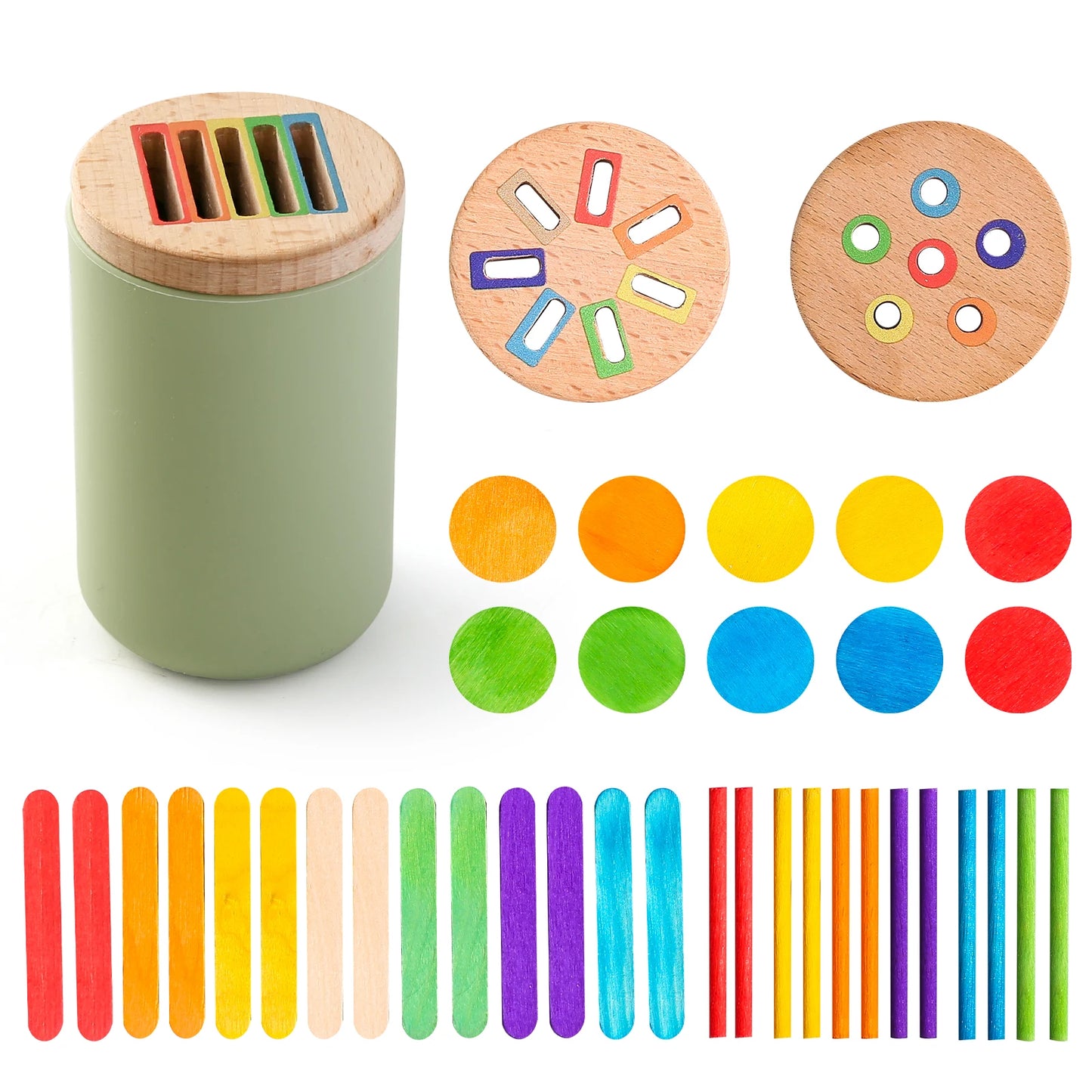 Montessori Baby Toys Silicone Educational Toys Cognitive Toys Color Matching Bucket Toddler Toys Sensor Game Baby Games 2 Years
