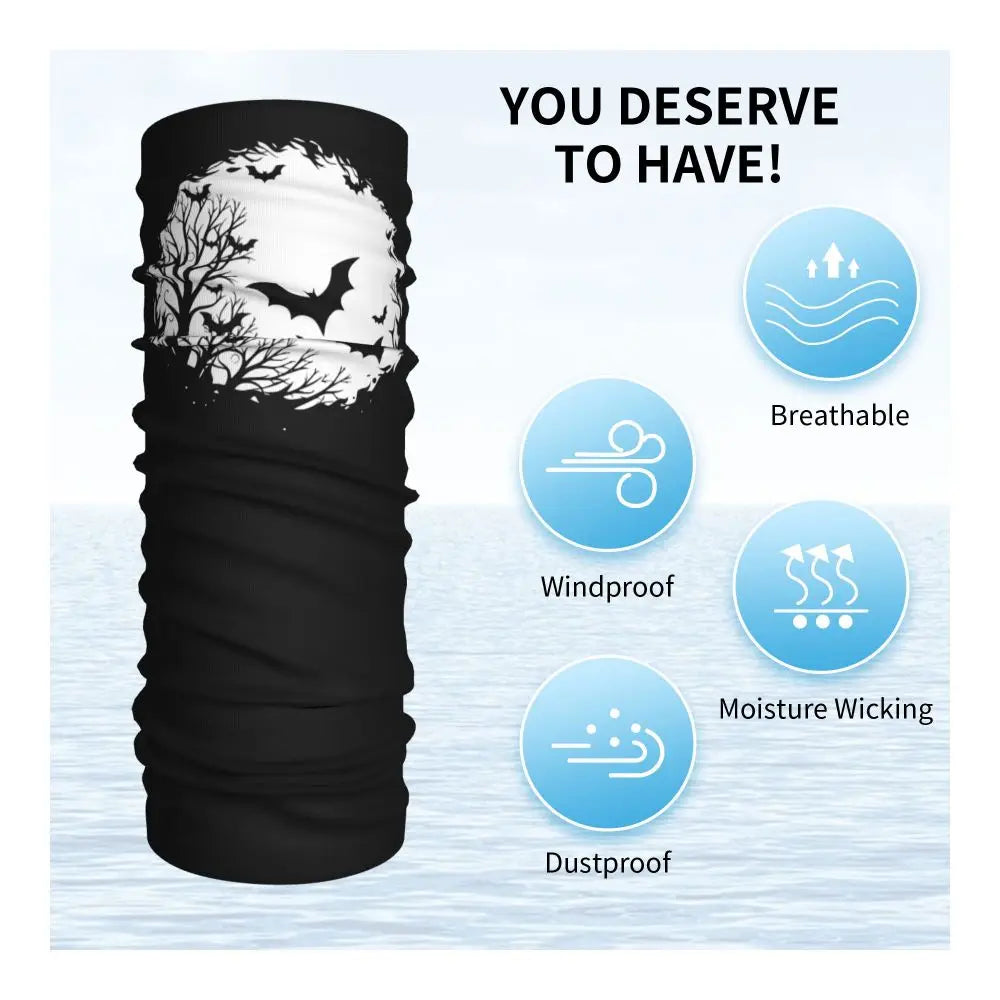 Custom Halloween Vampire Bats Winter Headband Neck Warmer Women Men Hiking Running Tube Scarf Face Bandana Gaiter